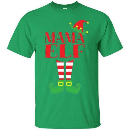 Family Christmas T-shirt Mama Elf T-shirt Irish Green