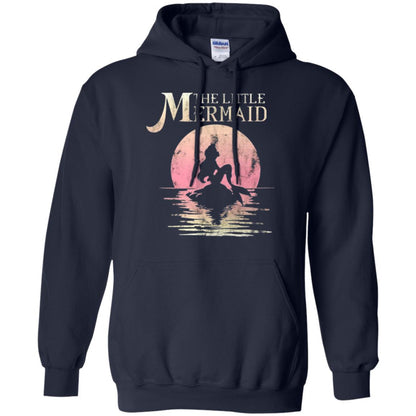 Cartoon T-shirt The Little Mermaid Ariel Rock Moon Silhouette Navy