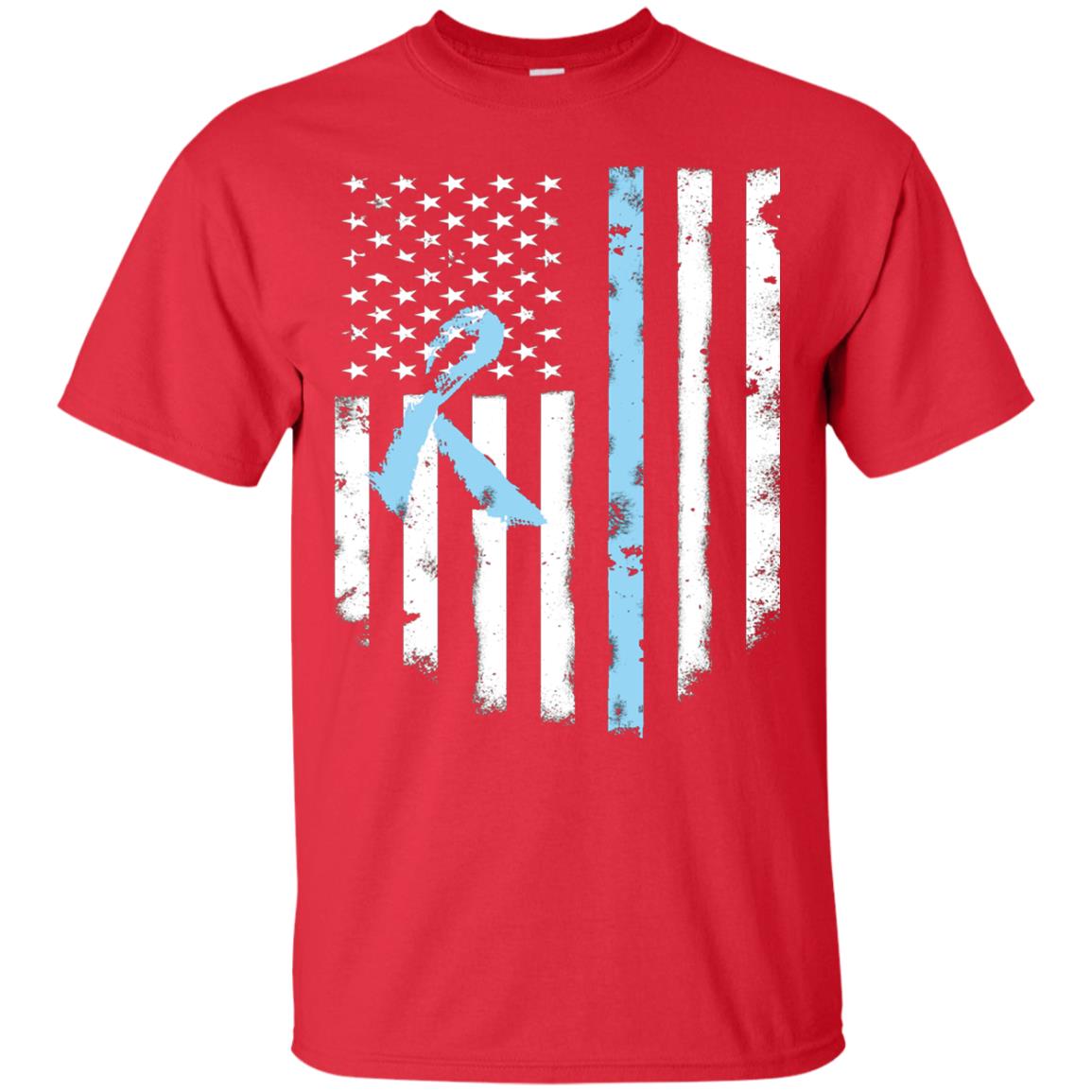 Ribbon American Flag Prostate Cancer Awareness Shirt Red