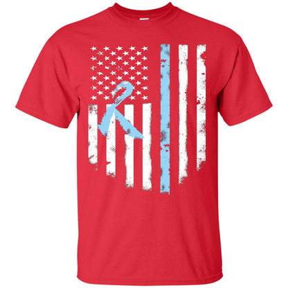 Ribbon American Flag Prostate Cancer Awareness Shirt Red