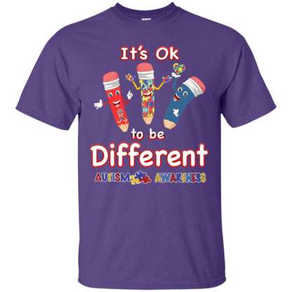 Its Ok To Be Different Autism Awareness T-shirt Purple