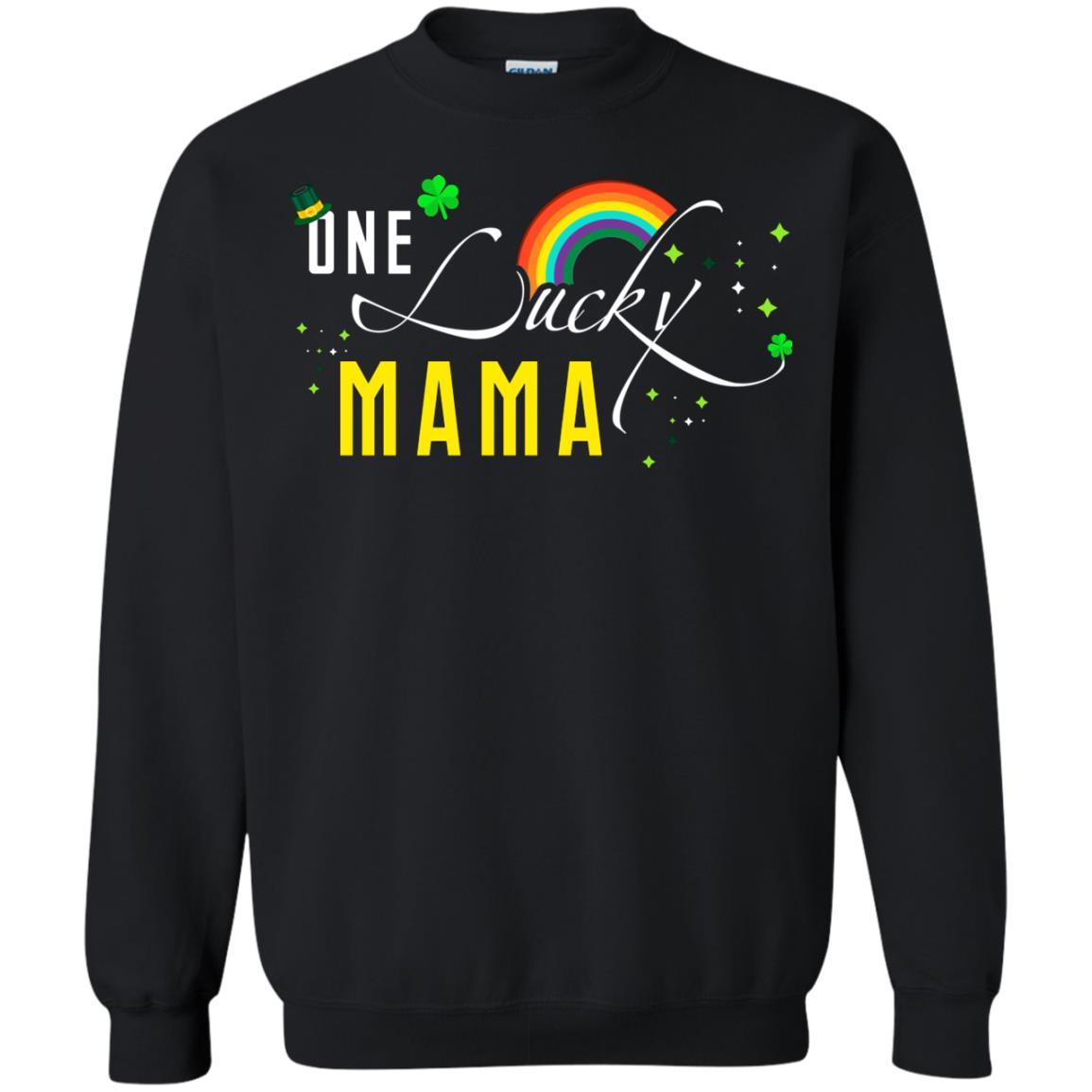 One Lucky Mama St. Patrick_s Day T-shirt Black