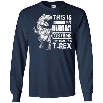 Dinosaus T-shirt This Is My Human Costume Shirt Human Navy