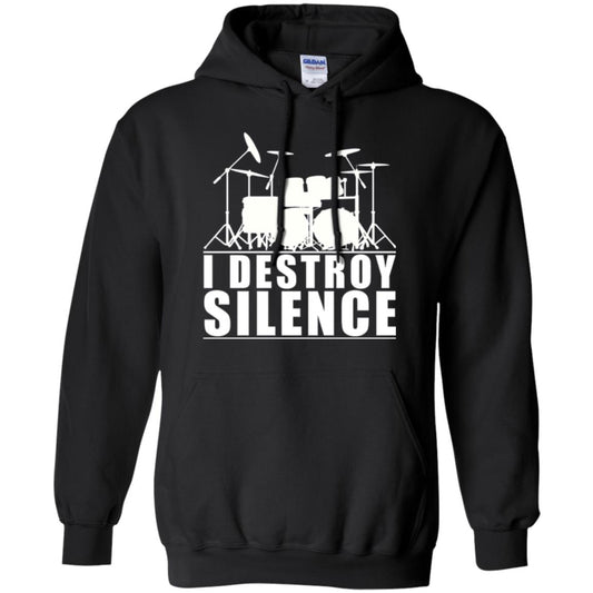 Drums Lover T-shirt I Destroy Silence Black