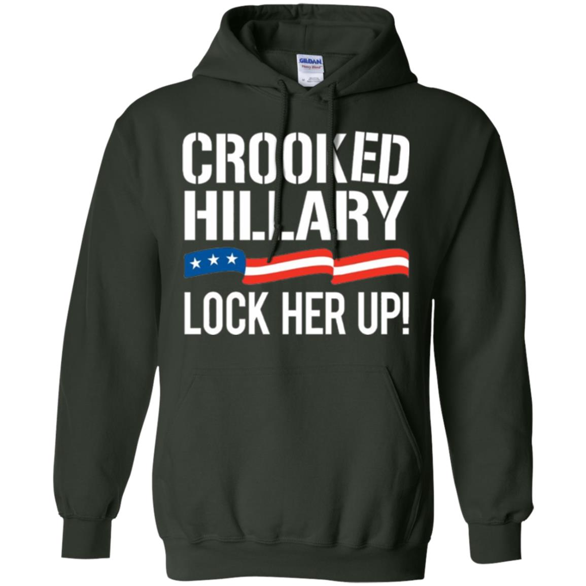Crooked Hillary Lock Her Up T-shirt Forest Green