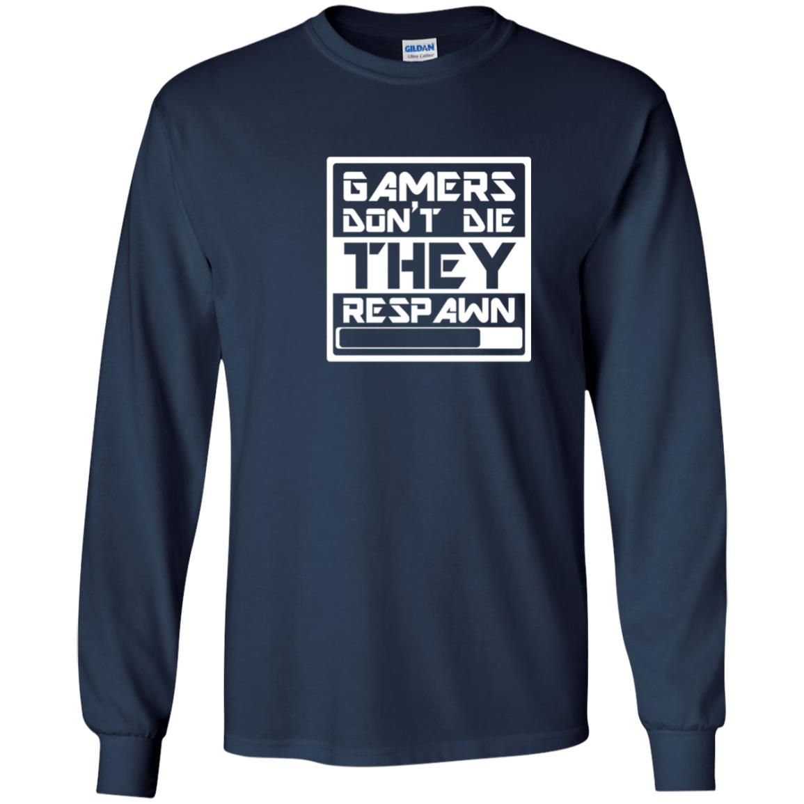 Video Gamer Shirt Don_t Die They Respawn Navy