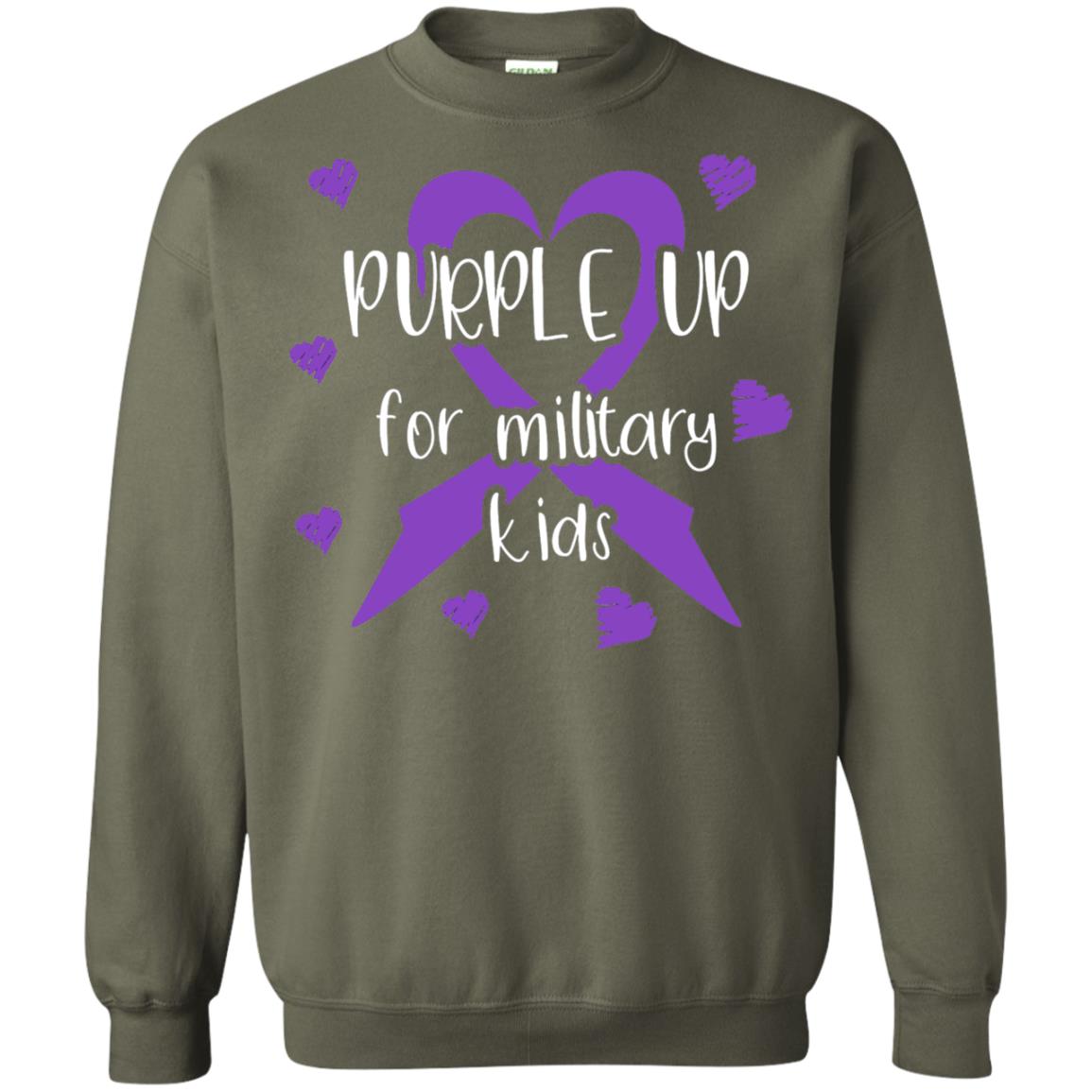 Purple Up For Military Kids Shirt Military Green