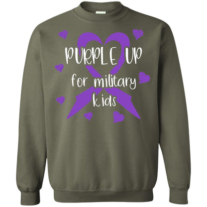 Purple Up For Military Kids Shirt Military Green