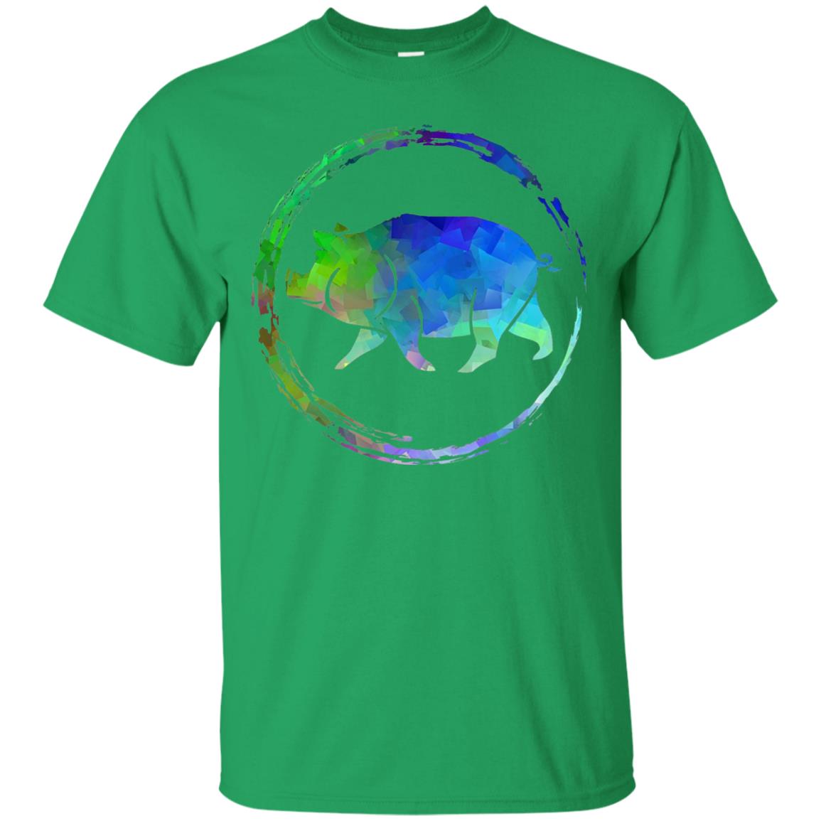 Hog Pig And Boar Lover Colorful Art Shirt Irish Green