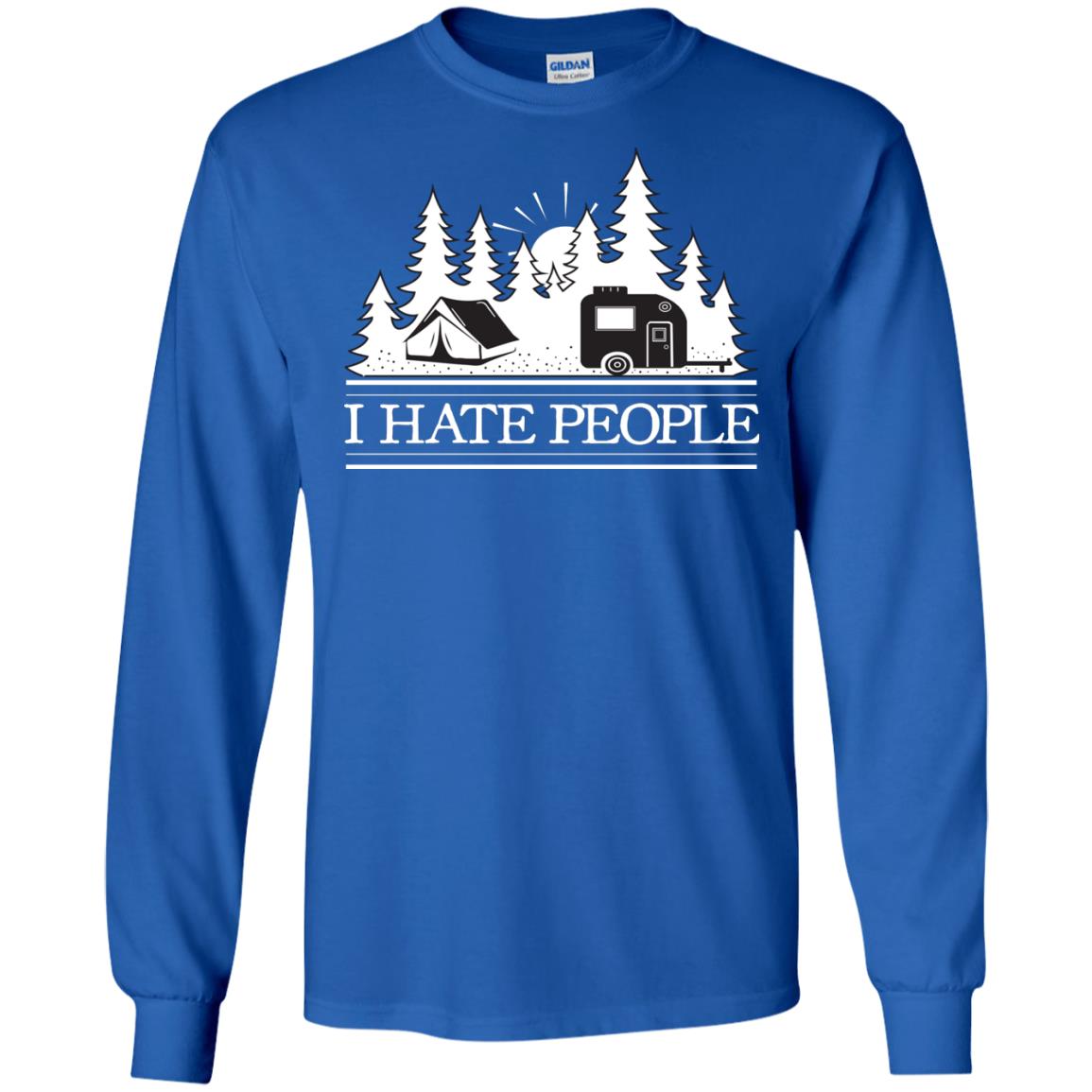 I Hate People Camping Lover Shirt Royal