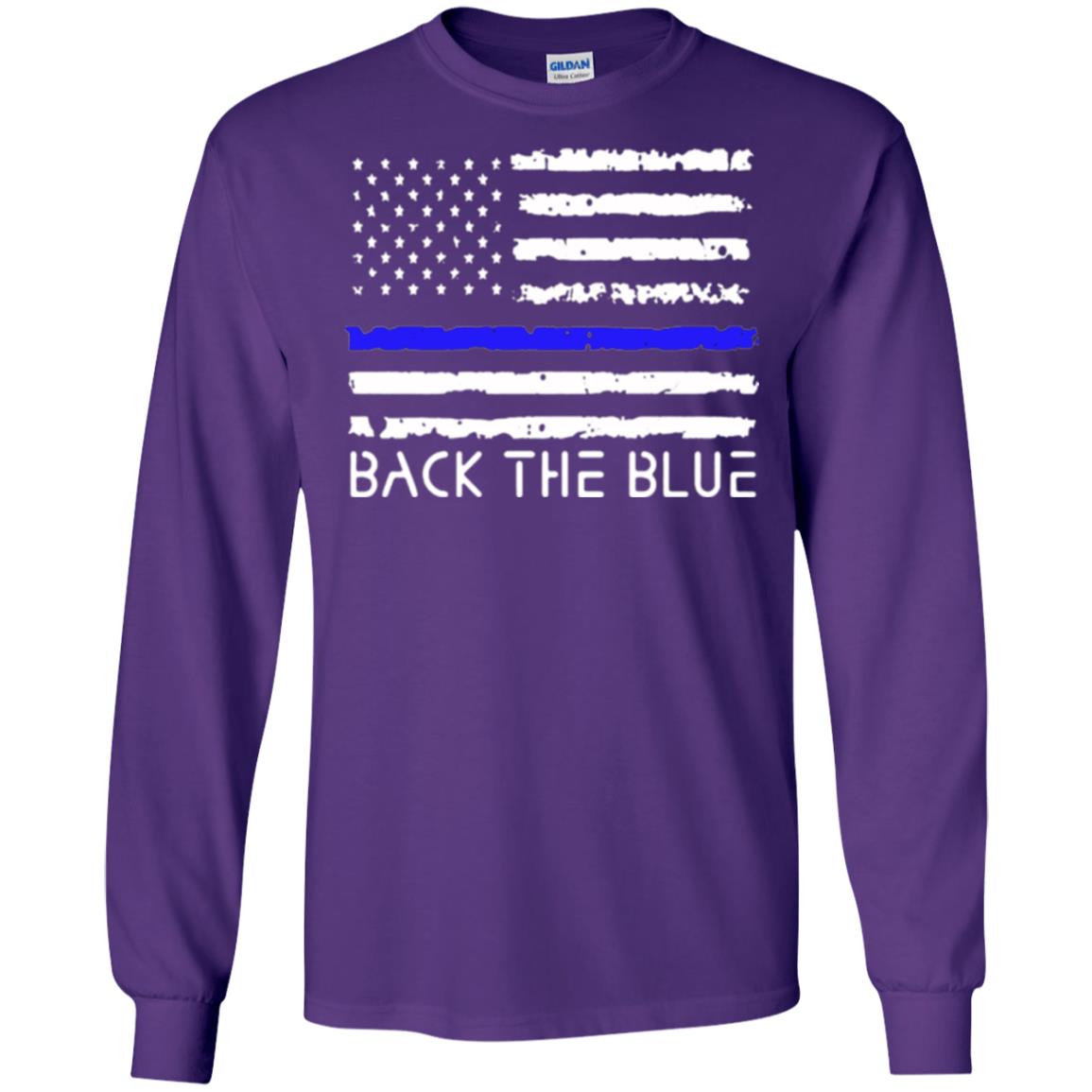 Thin Blue Line T-shirt Back The Blue Purple