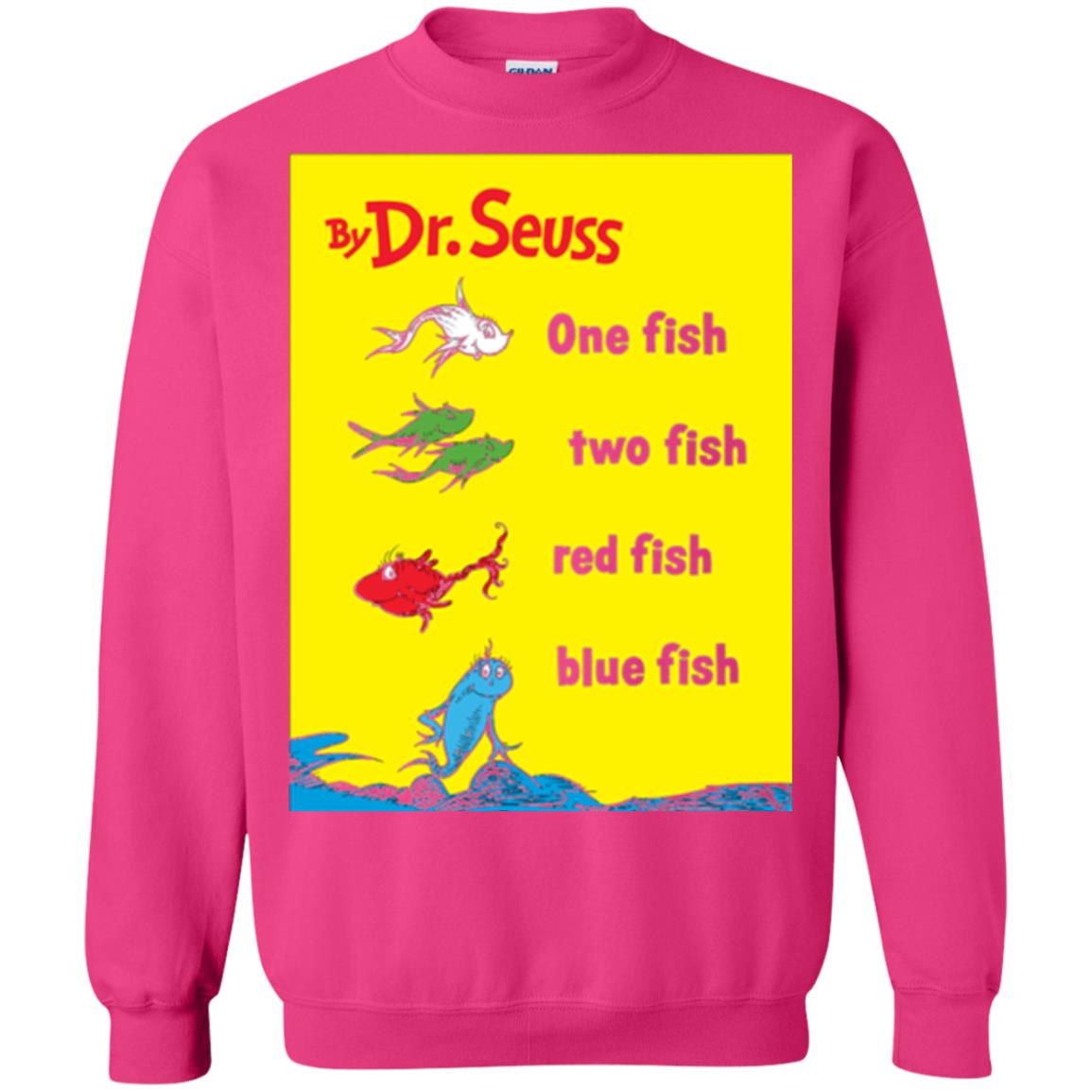 Dr. Seuss One Fish Two Fish Book Lover T-shirt Heliconia