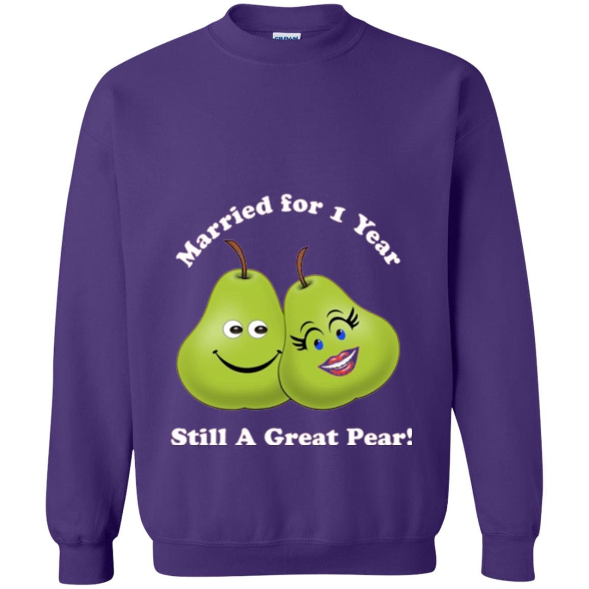 Married For 1 Year Still A Great Pear 1st Anniversary T-shirt Purple