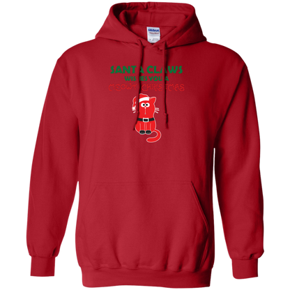 Christmas T-shirt Santa Claws Wishes You A Meowy Christmas Red