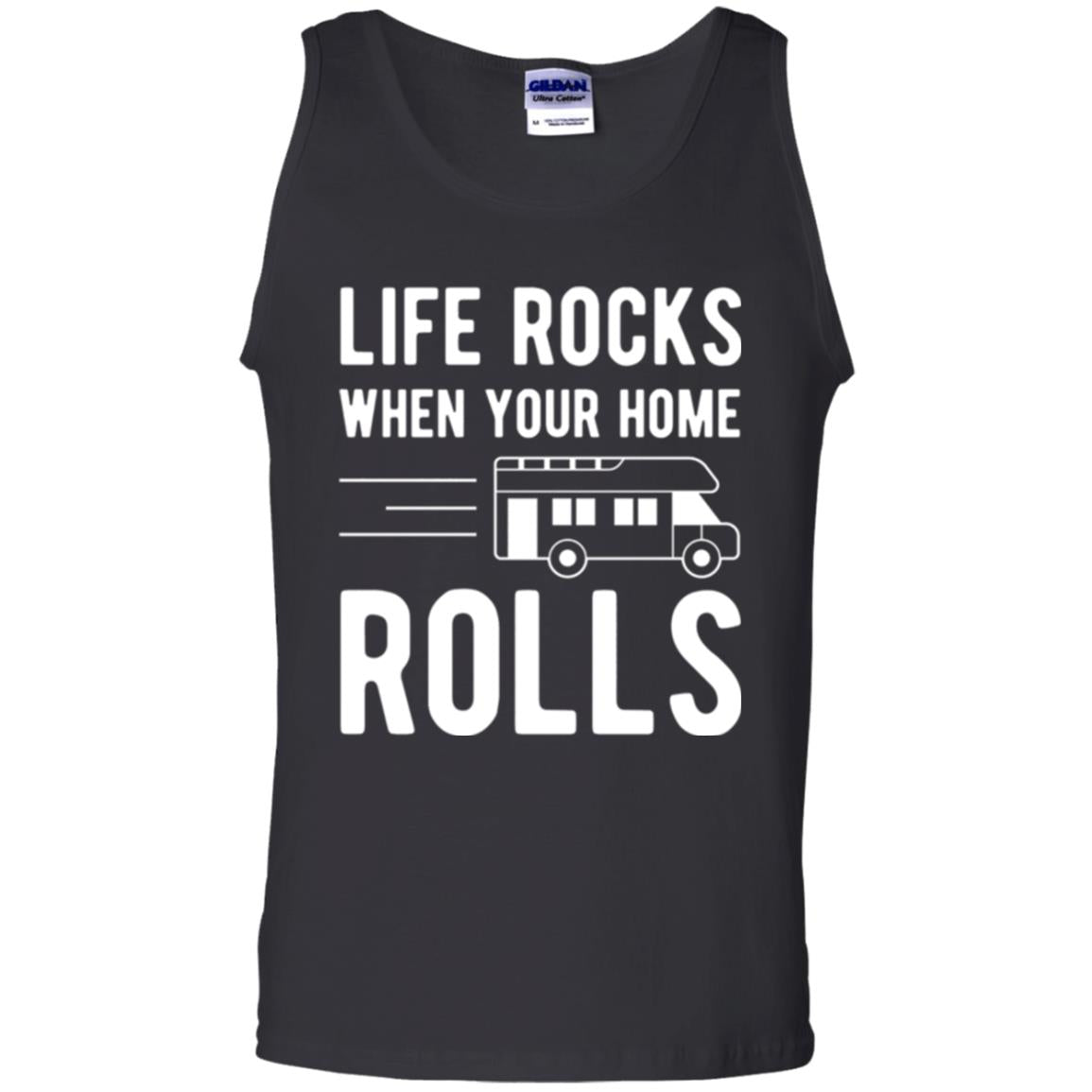 Camper Rv T-shirt Life Rocks When Your Home Roll Black