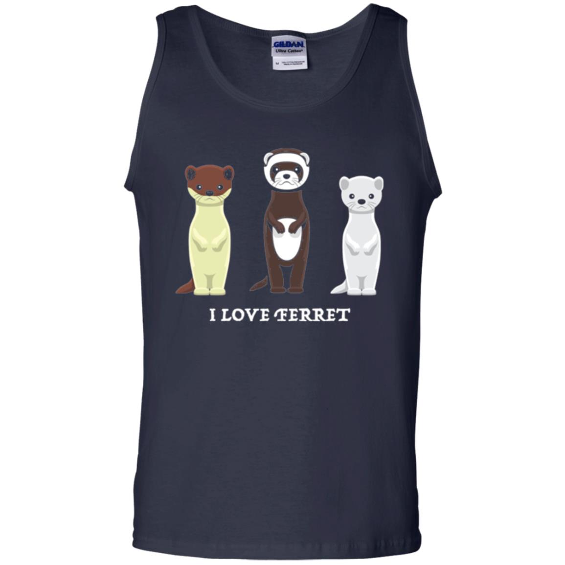 Ferret T-shirt I Love Ferret Navy