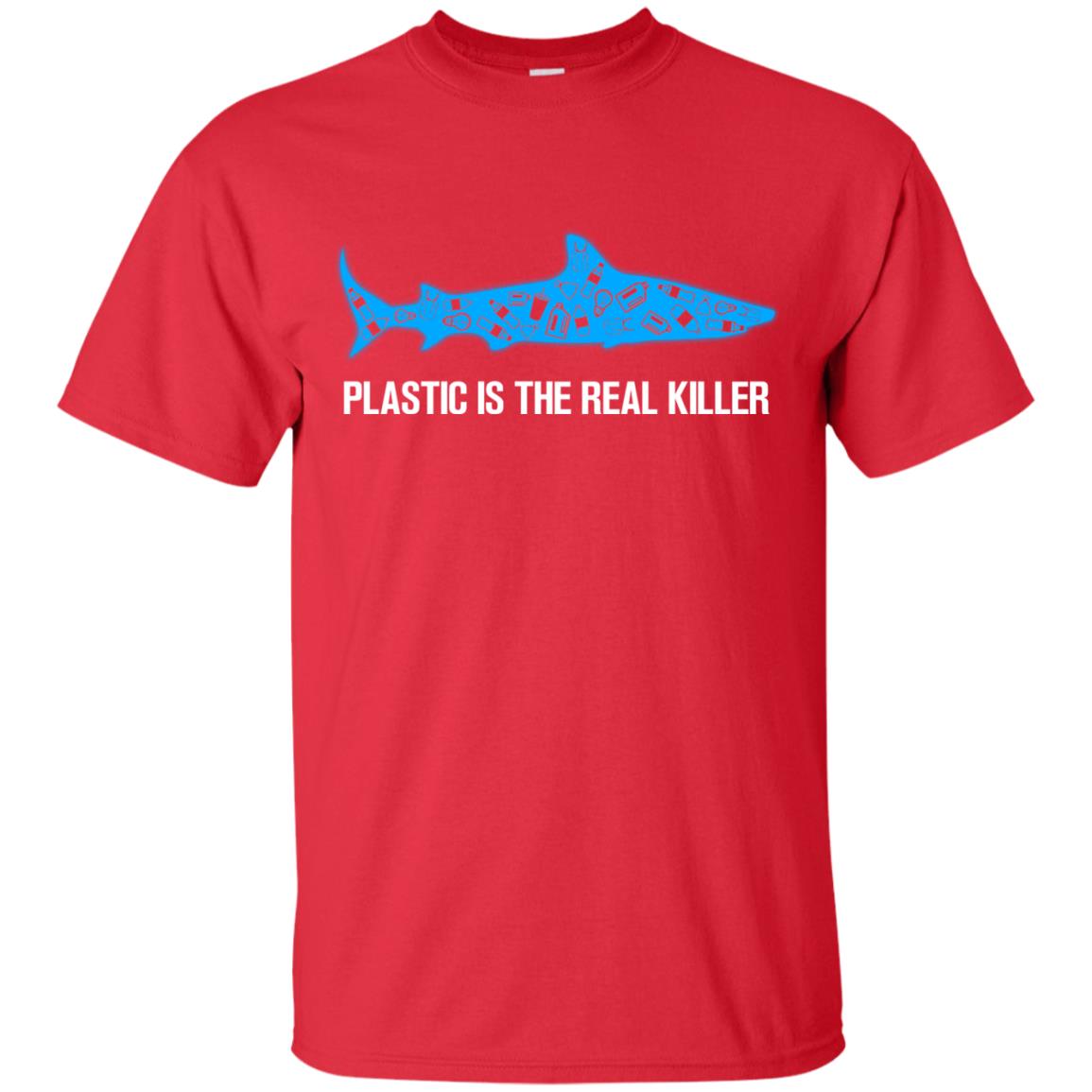 Plastic Is The Real Killer Save Ocean Shark Shirt Red