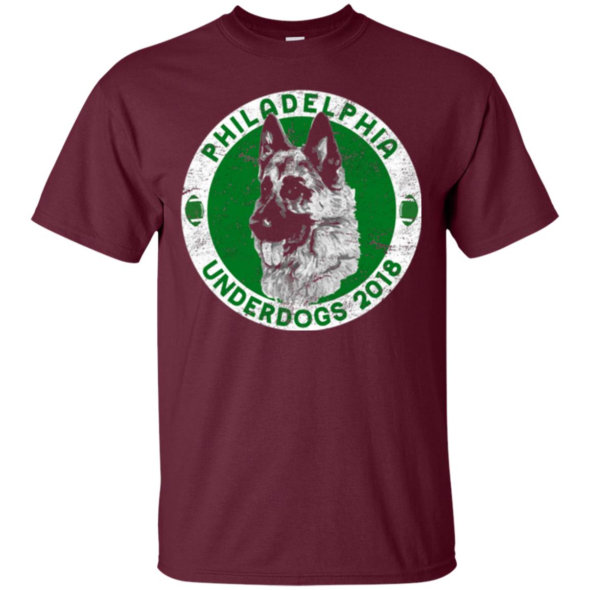 Dog Lover T-shirt Philadelphia Underdogs 2018 Distressed Maroon