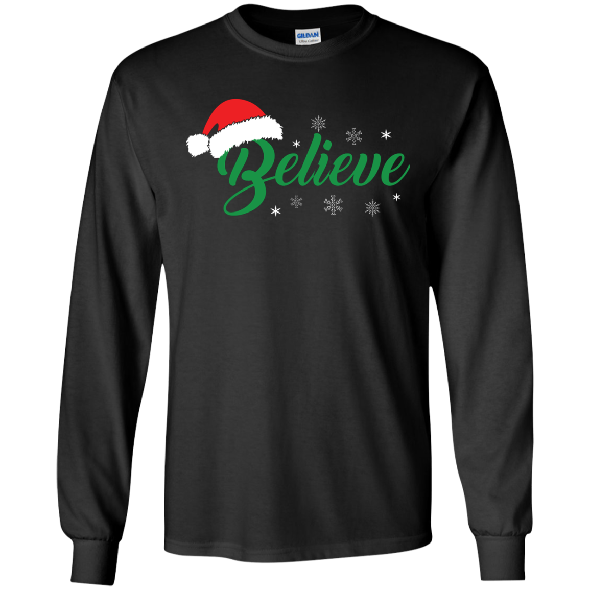 Christmas T-Shirt Believe In Santa Black