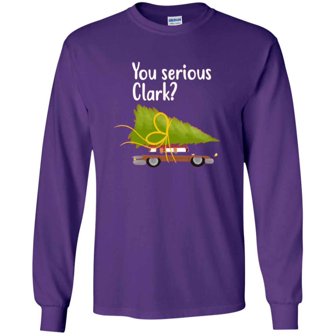 Christmas T-shirt You Serious Clark Purple