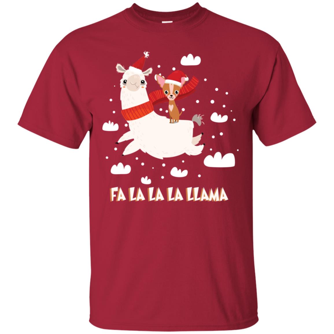 Fa La La La Llama With Chihuahua X-mas Gift Shirt Cardinal