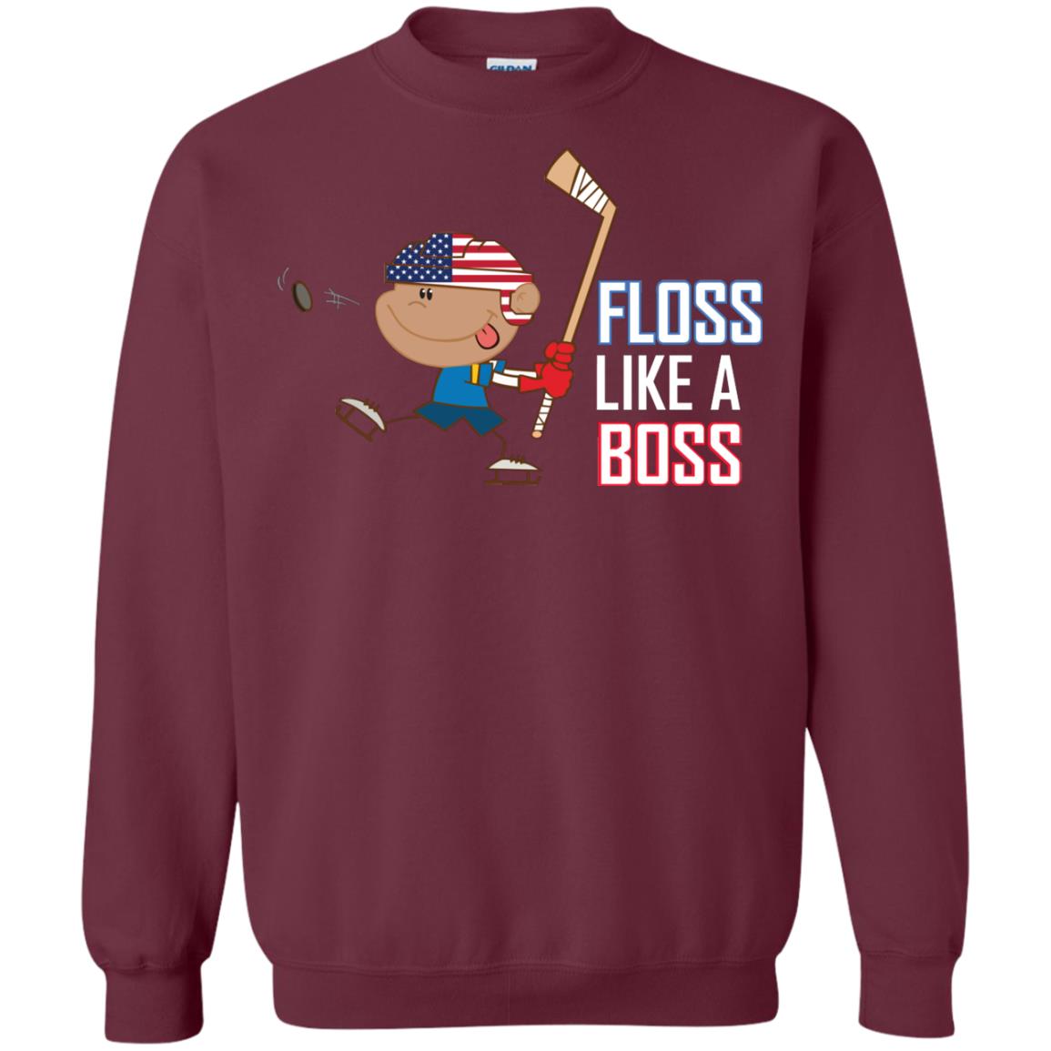 Floss Like A Boss Shirt For Hockey Players Maroon