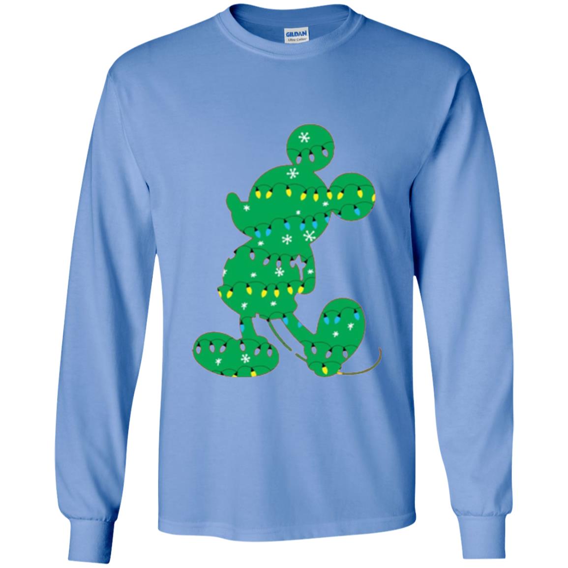 Disney Mickey Mouse Christmas Lights T-shirt Carolina Blue