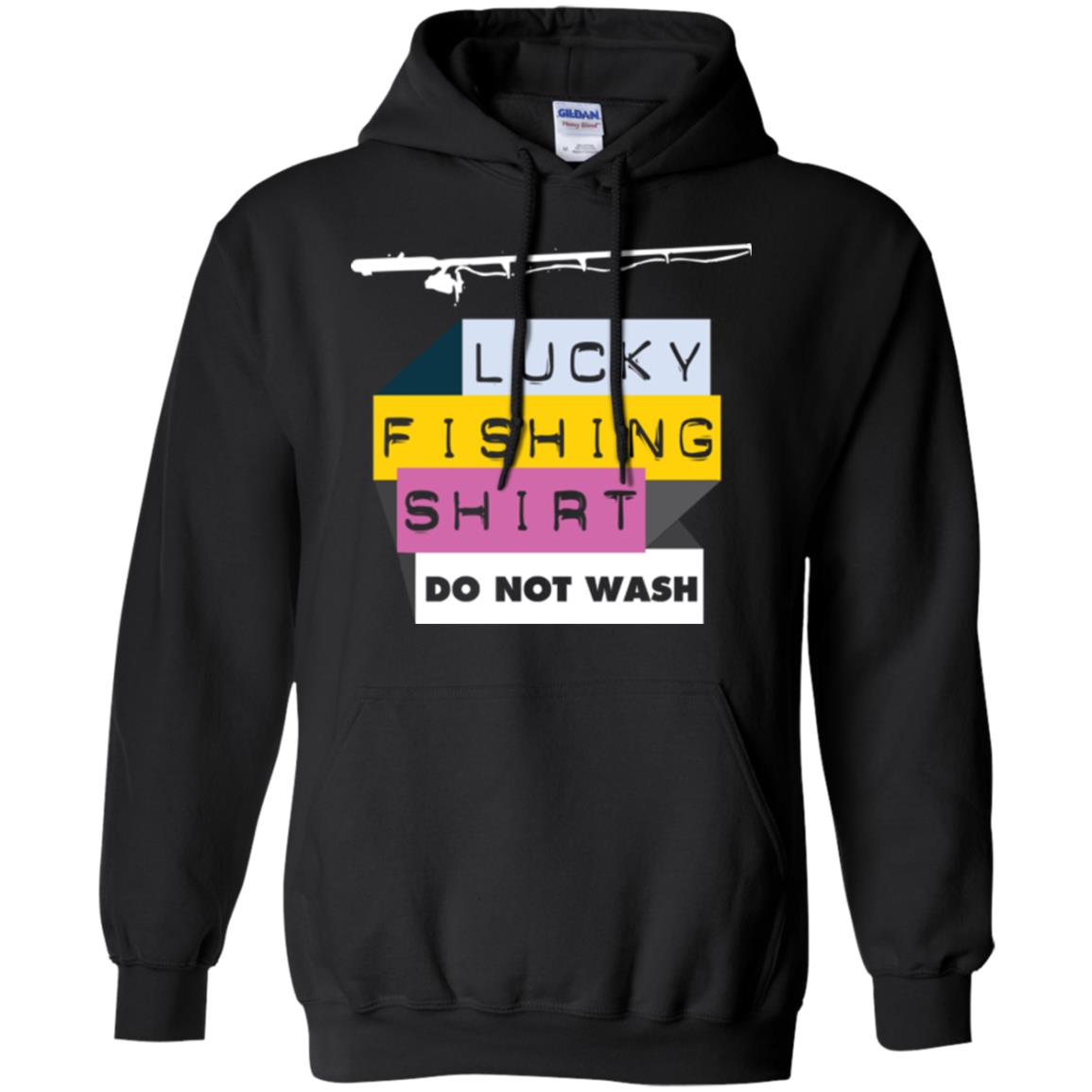 Fisherman T-shirt Lucky Fishing Shirt Do Not Wash Black
