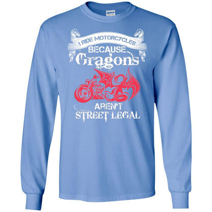 Motocross T-shirt Because Dragons Aren_t Street Legal Carolina Blue