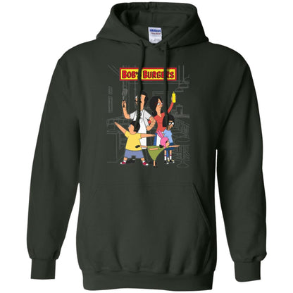 Family Group Hero Pose T-shirt Bob_s Burgers Forest Green
