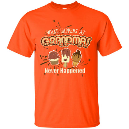 What Happens At Grandmas Never Happened Family Shirt Orange