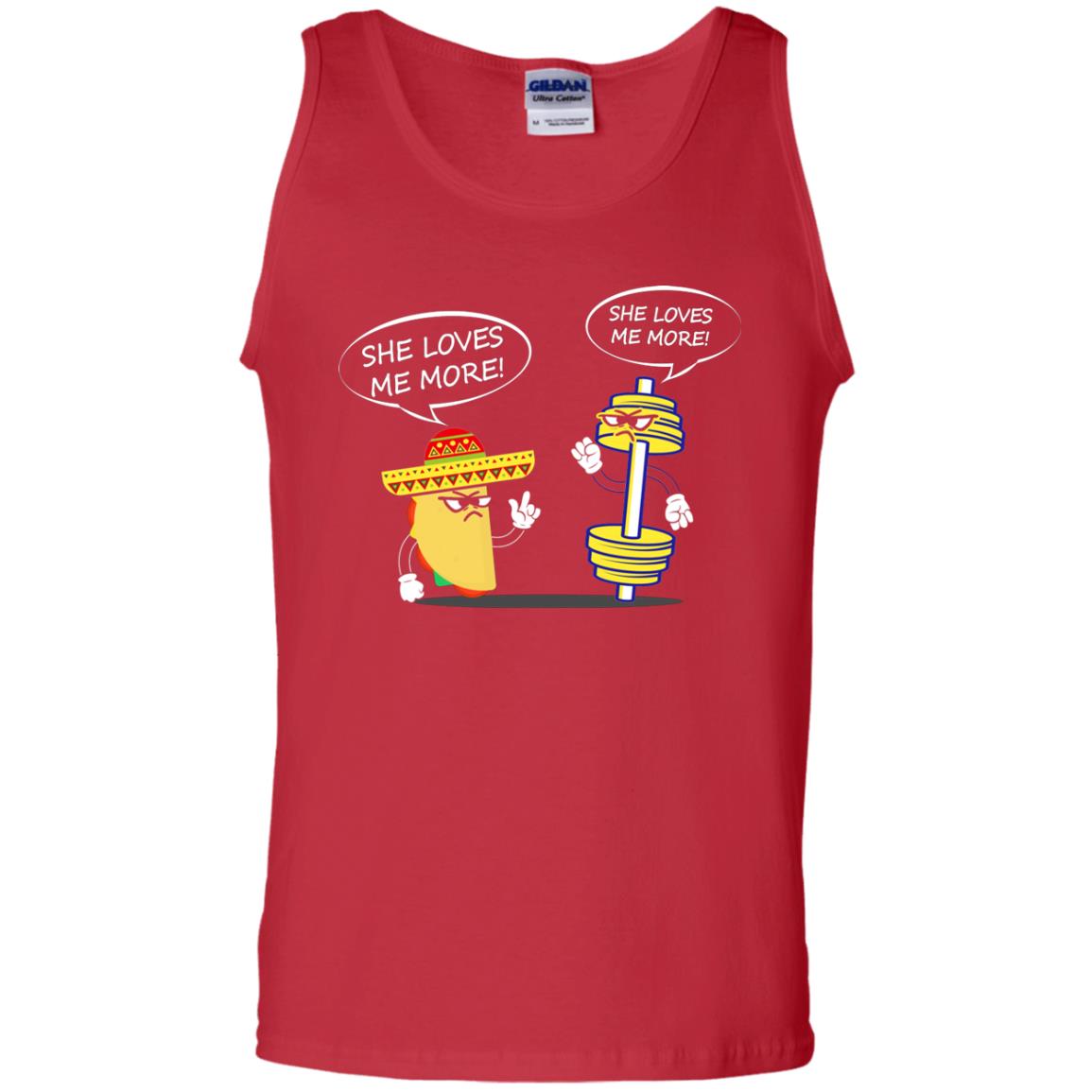 She Loves Me More Tacos Or Fitness Shirt Red