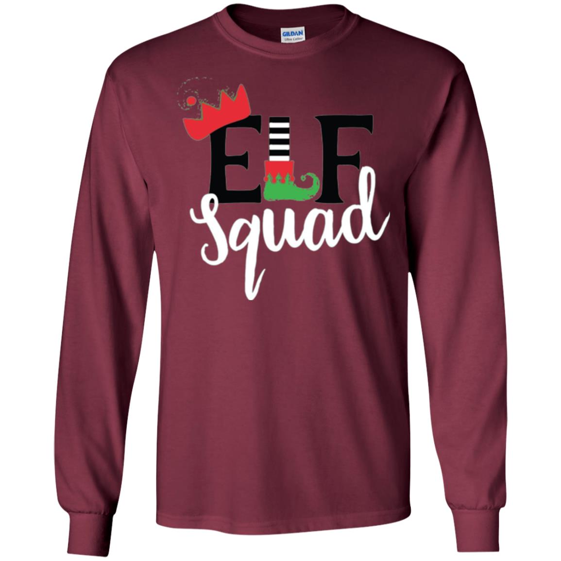 Christmas T-shirt Elf Squad Maroon