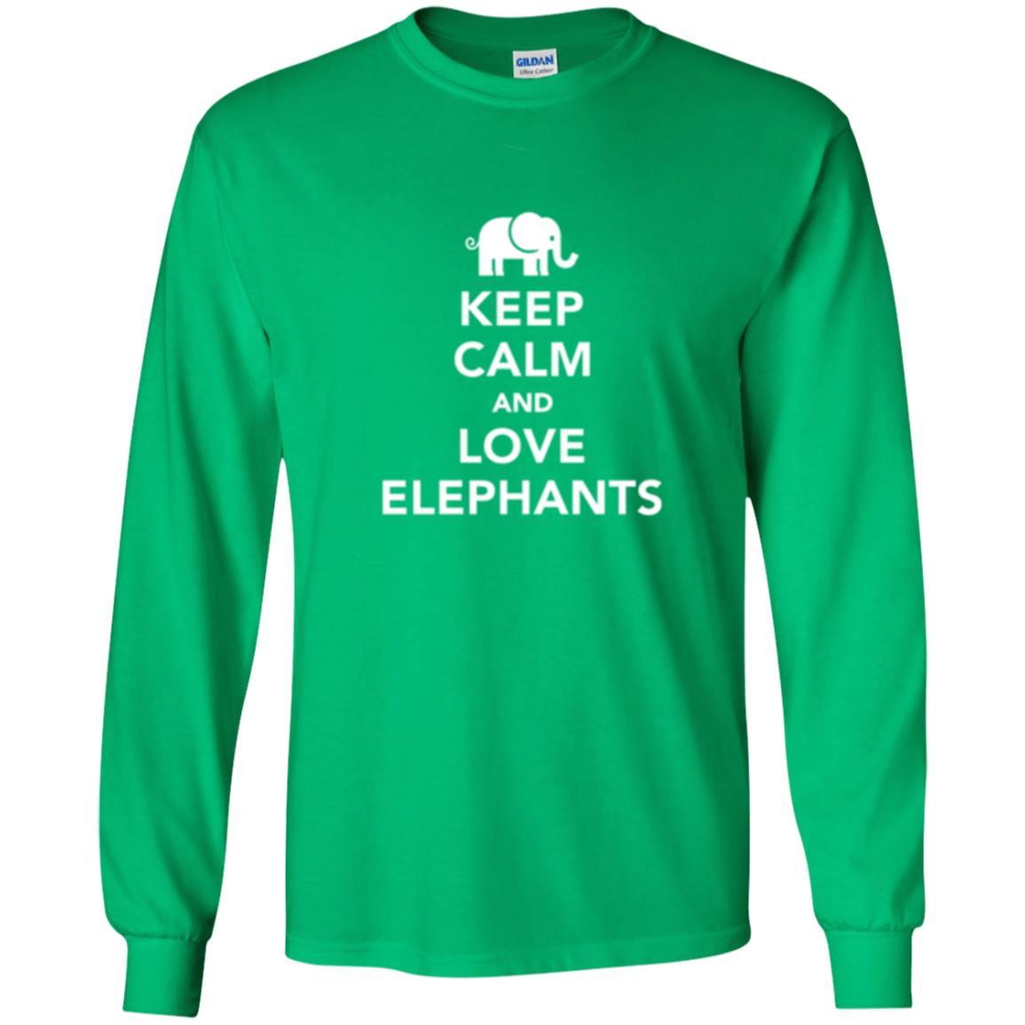 Elephant Lover T-shirt Keep Calm And Love Elephants T-shirt Irish Green