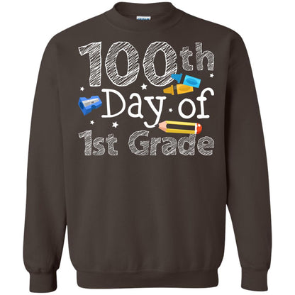 Kindergarten T-shirt 100th Day Of 1st Grade Dark Chocolate