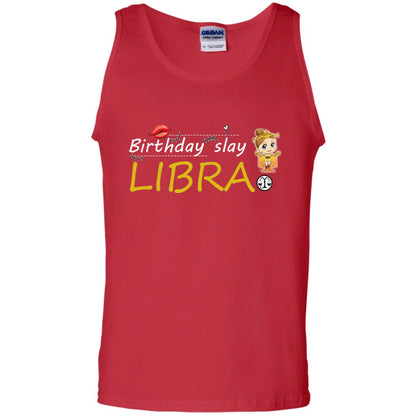 Cute Libra Girl Birthday Lip Slay T-shirt Red