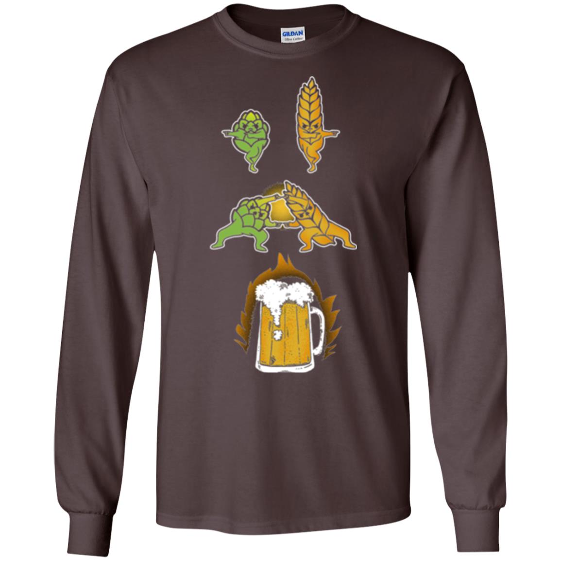 Hop And Malt Fusion To Beer Funny Beer Lover T-shirt Dark Chocolate