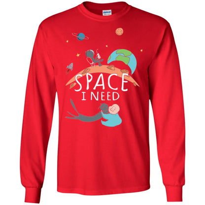 Funny Astronaut Universe Pun T-shirt I Need Space Red