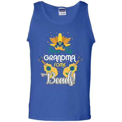 Mardi Gras T-shirt Throw This Grandma Some Beads Royal