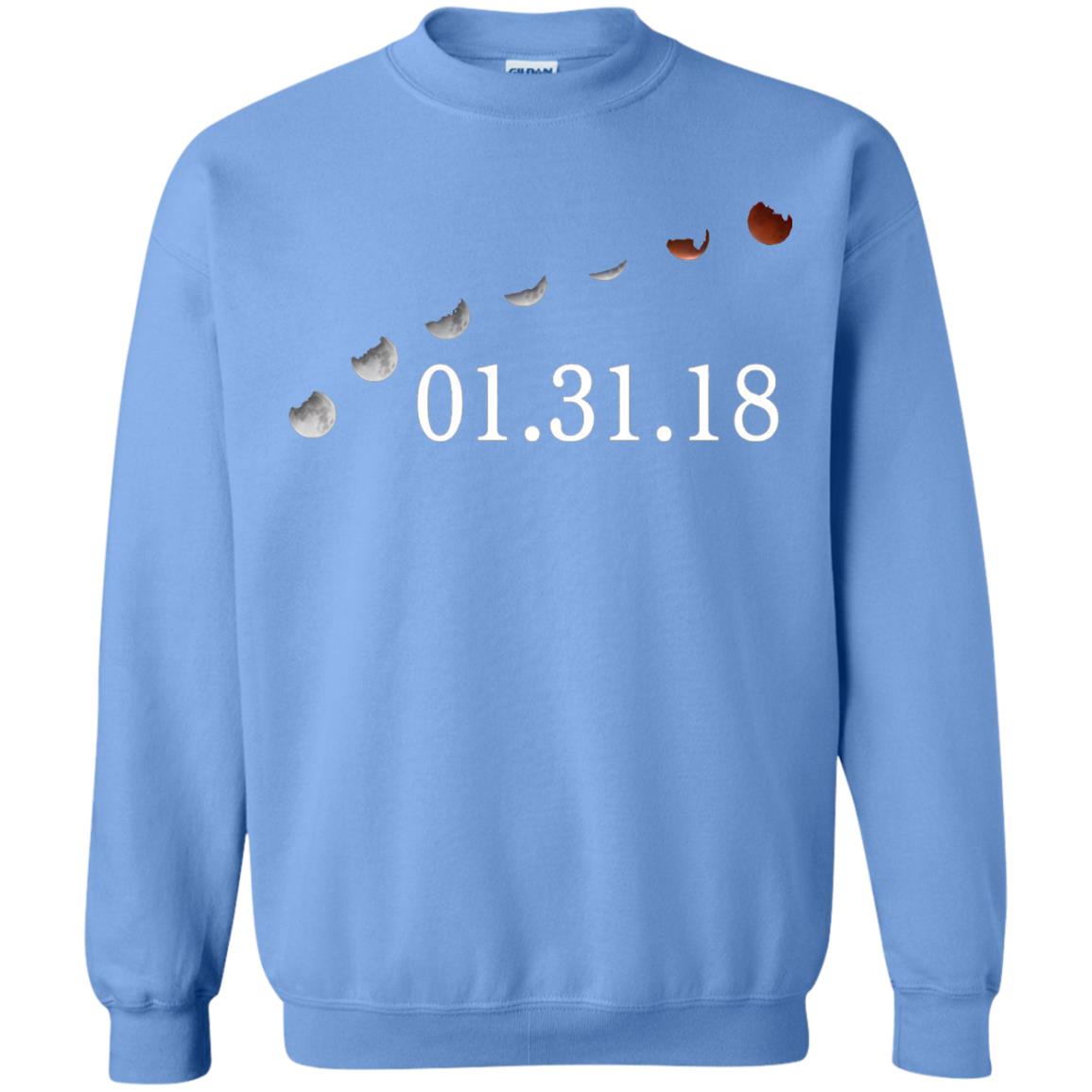 Usa Total Lunar Eclipse On January 31, 2018 T-shirt Carolina Blue