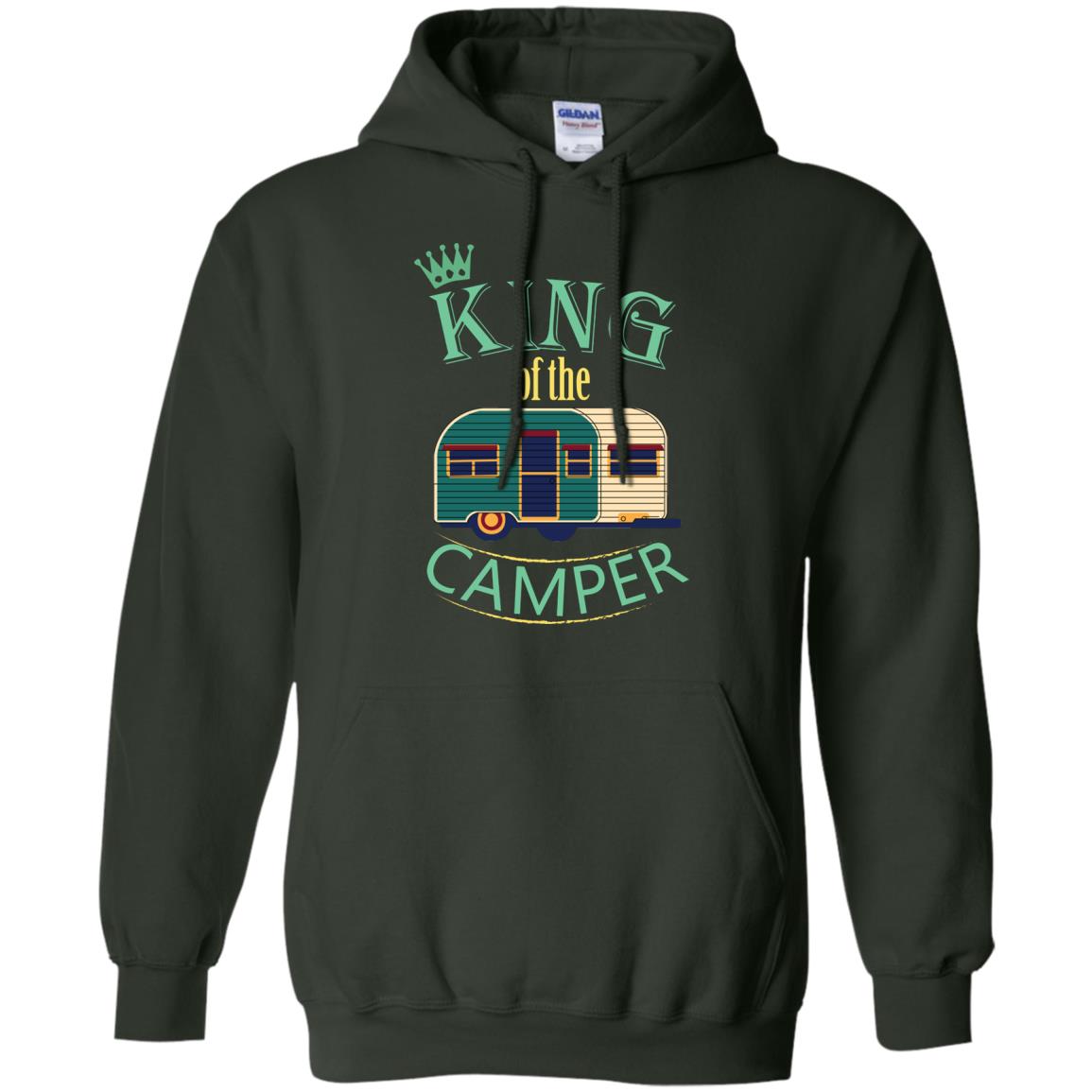 King Of The Camper Camping Lover Shirt Forest Green