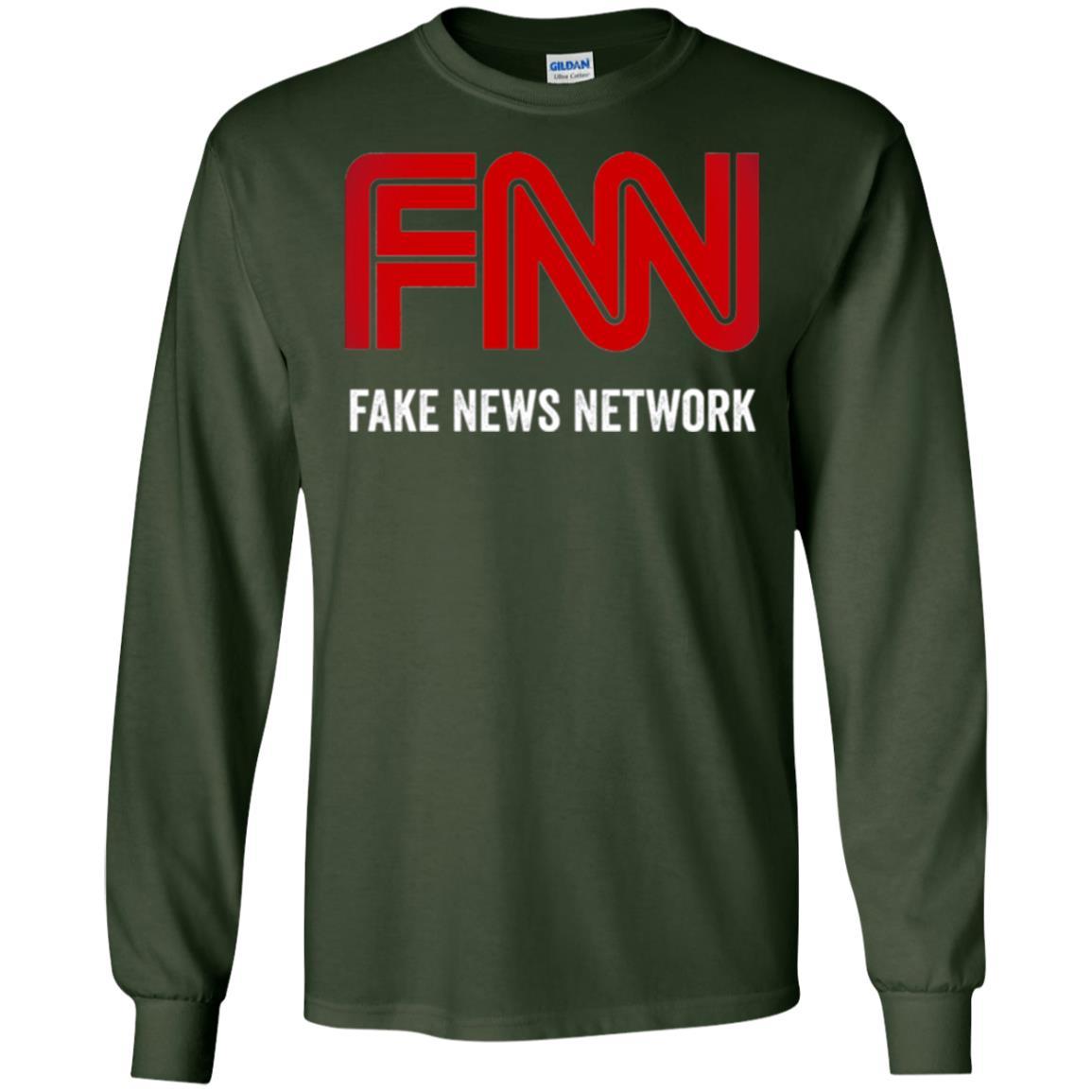 Anti Trump T-shirt Fnn The Fake News Network Forest Green