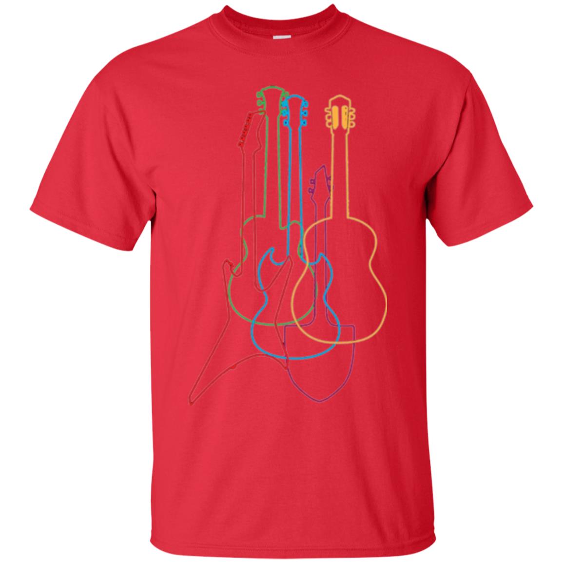 Colored Guitars Electric Acoustic Classical T-shirt Red