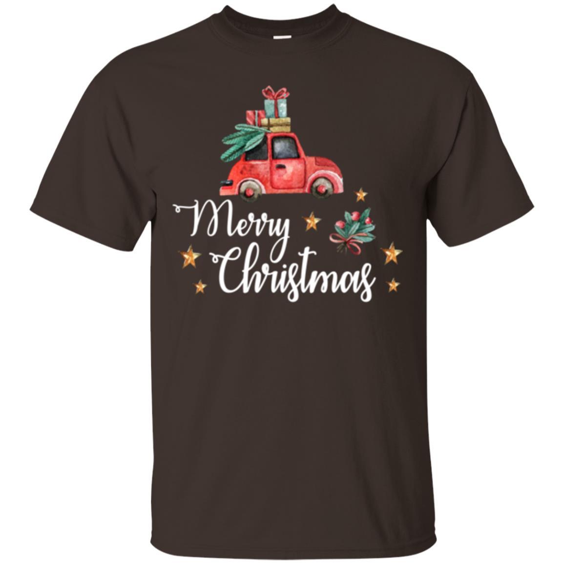 Car Lover T-shirt Merry Christmas T-shirt Dark Chocolate