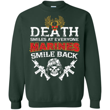 Death Smiles At Everyone Marines Smile Back Shirt Forest Green