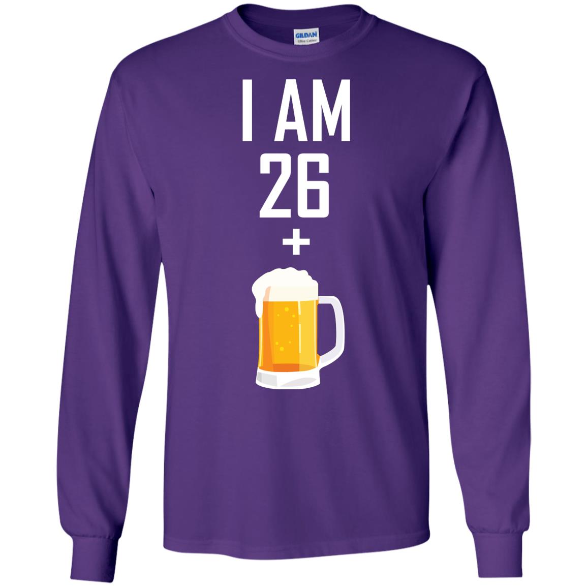 I Am 26 Plus 1 Beer 27th Birthday T-shirt Purple