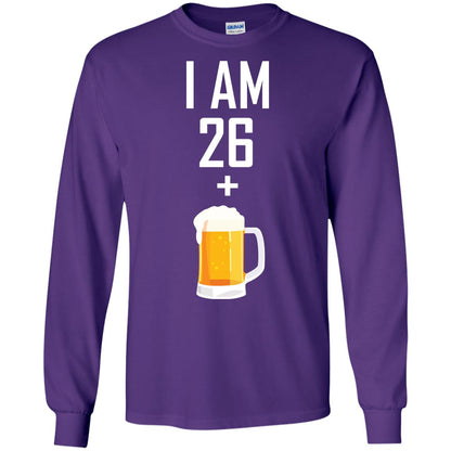I Am 26 Plus 1 Beer 27th Birthday T-shirt Purple