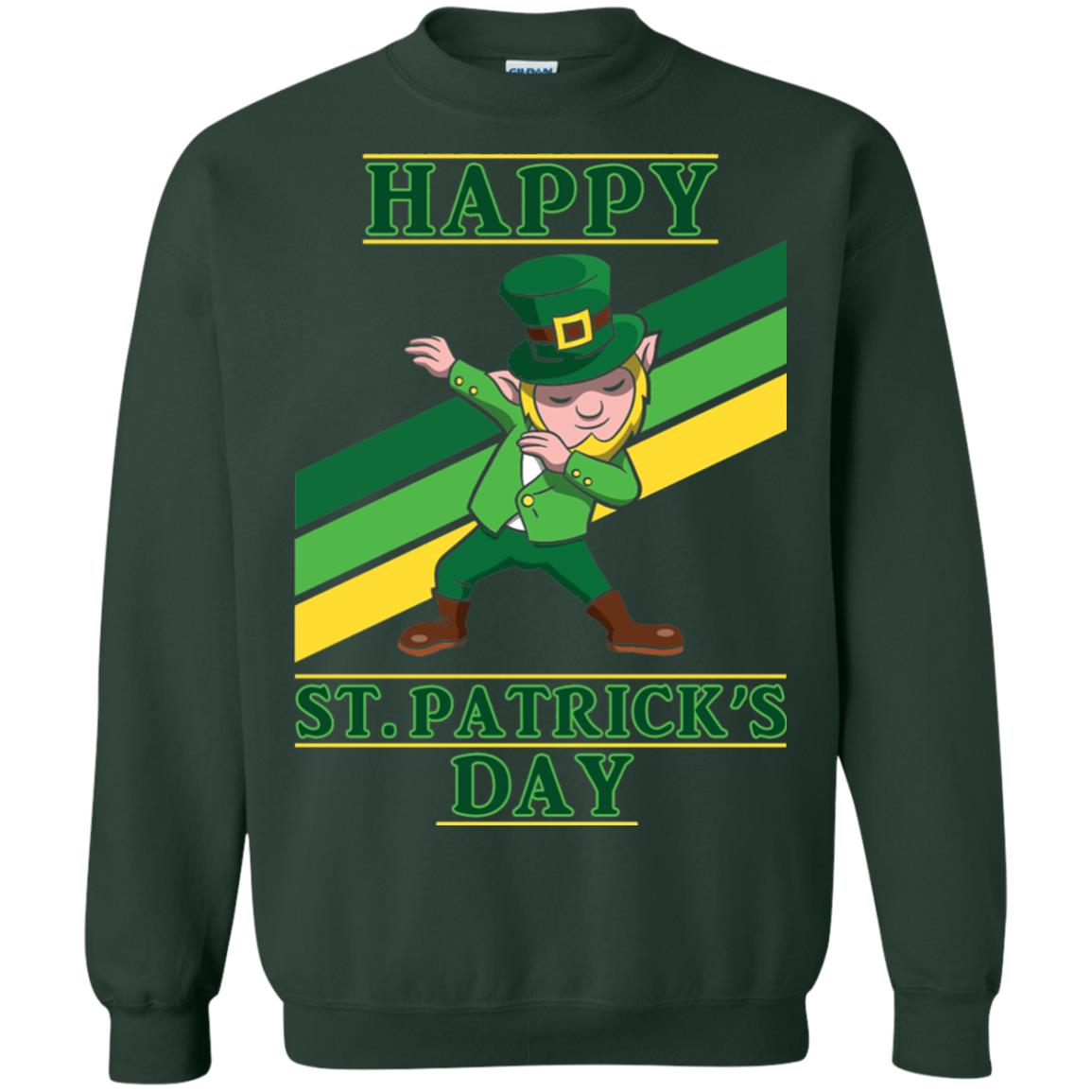 Dabbing Leprechaun Saint Patrick_s Day T-shirt Forest Green
