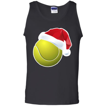 Tennis With Santa Claus Hat X-mas Shirt For Tennis Lovers Black