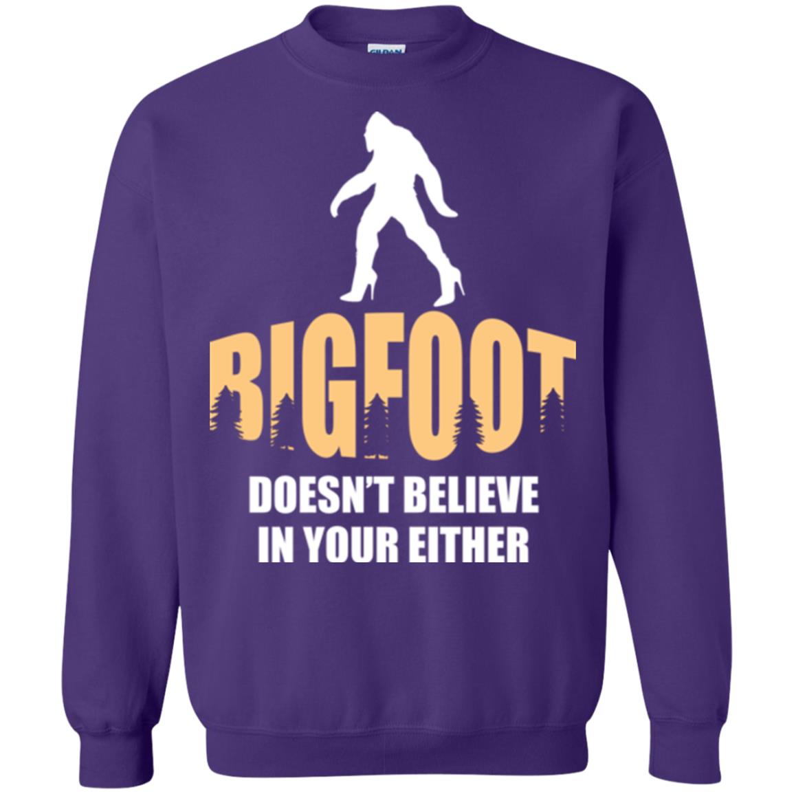 Bigfoot Doesn't Believe In Your Either T-shirt Purple